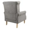 Piore pakoworld armchair gray fabric and natural rubberwood leg 77x80x106cm