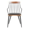Armchair Posse pakoworld metal black-walnut wood-black pu 52x59x83cm