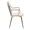 Armchair Posse pakoworld bronze metal-white wash wood-beige fabric 52x59x83cm