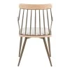 Armchair Posse pakoworld bronze metal-white wash wood-beige fabric 52x59x83cm