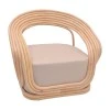 Armchair Radictive pakoworld rattan in natural color with beige cushion 88x57x73cm