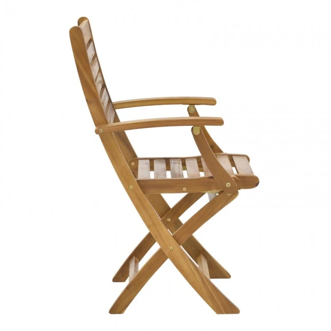 Recofly pakoworld folding armchair natural acacia wood 52x53x85cm