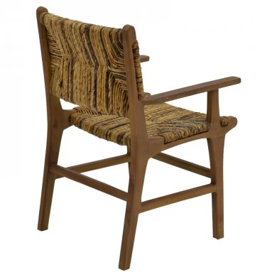 Armchair Refane pakoworld natural teak wood-straw 55x60x85cm