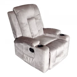 Relax armchair Gessel pakoworld velvet in grey shade 80x90x98cm