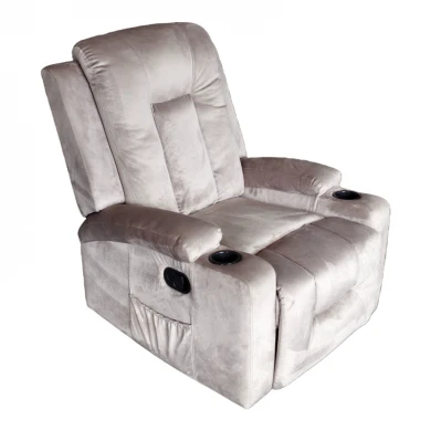 Relax armchair Gessel pakoworld velvet in grey shade 80x90x98cm