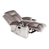 Relax armchair with massage mechanism Gessel pakoworld velvet in gray shade 80x90x98cm