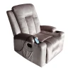 Relax armchair with massage mechanism Gessel pakoworld velvet in gray shade 80x90x98cm