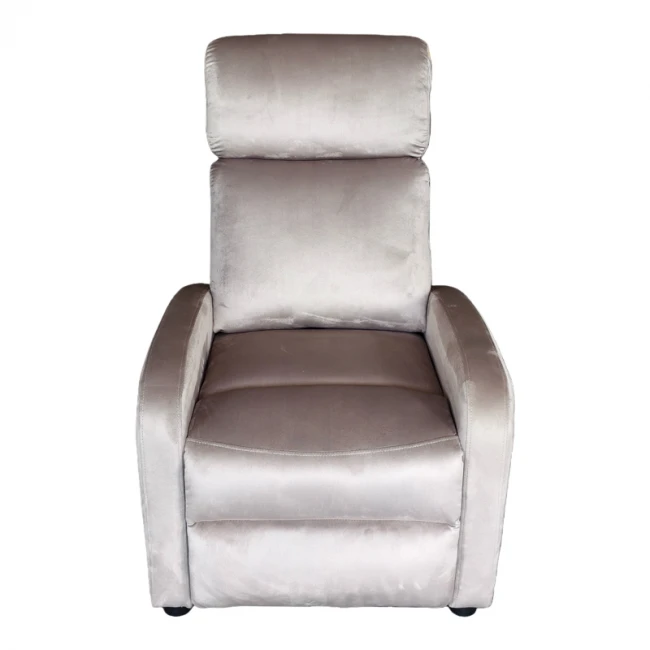 Relax armchair Norva pakoworld velvet in grey shade 68.5x86x100cm