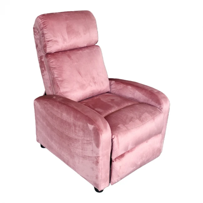 Relax armchair Norva pakoworld velvet in dusty rose shade 68.5x86x100cm