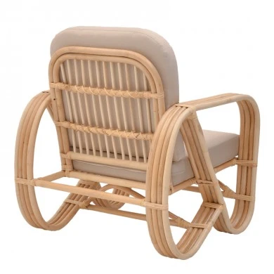 Relmine armchair pakoworld natural color rattan-beige cushion 71x75x80cm