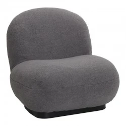 Armchair Rosalie pakoworld dark grey teddy fabric-black base 85x82x77cm Armchair Rosalie pakoworld dark grey teddy fabric-black base 85x82x77cm