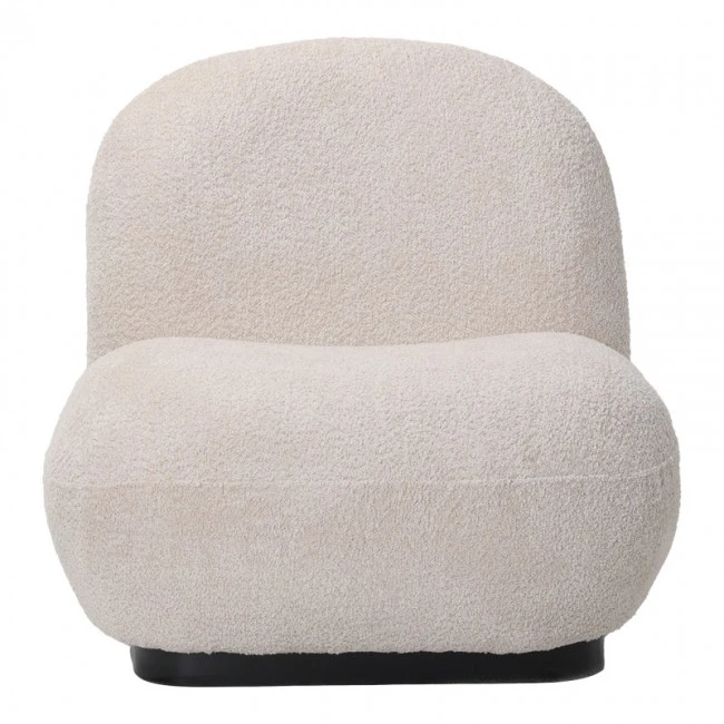 Armchair Rosalie pakoworld beige teddy fabric-black base 85x82x77cm