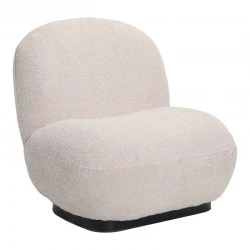 Armchair Rosalie pakoworld beige teddy fabric-black base 85x82x77cm Armchair Rosalie pakoworld beige teddy fabric-black base 85x82x77cm