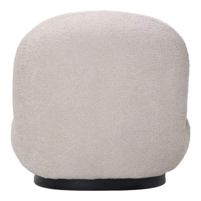 Armchair Rosalie pakoworld beige teddy fabric-black base 85x82x77cm