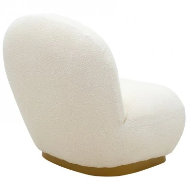 Armchair Rosalie pakoworld fabric bucle cream-golden 85x82x77cm