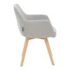 Safira armchair pakoworld fabric in grey color with natural color wooden leg 57x58x84cm