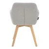 Safira armchair pakoworld fabric in grey color with natural color wooden leg 57x58x84cm