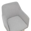 Safira armchair pakoworld fabric in grey color with natural color wooden leg 57x58x84cm