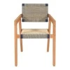 Armchair Salama pakoworld teak wood skeleton in natural shade and cream-black pe rope 57x60x85cm