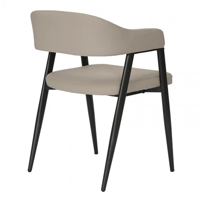 Armchair Sezan pakoworld pu in grey-beige color 56x55x78cm