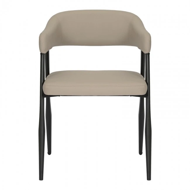 Armchair Sezan pakoworld pu in grey-beige color 56x55x78cm