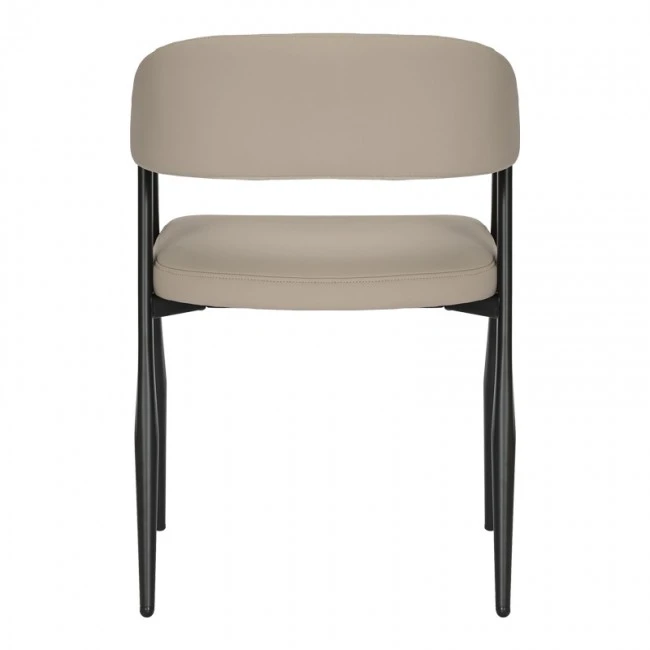 Armchair Sezan pakoworld pu in grey-beige color 56x55x78cm