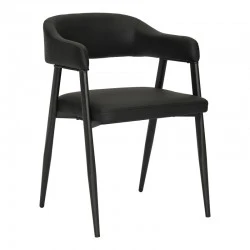 Armchair Sezan pakoworld pu in black color 56x55x78cm