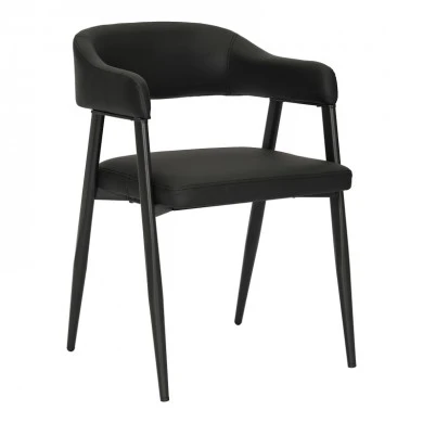 Armchair Sezan pakoworld pu in black color 56x55x78cm