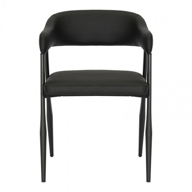 Armchair Sezan pakoworld pu in black color 56x55x78cm