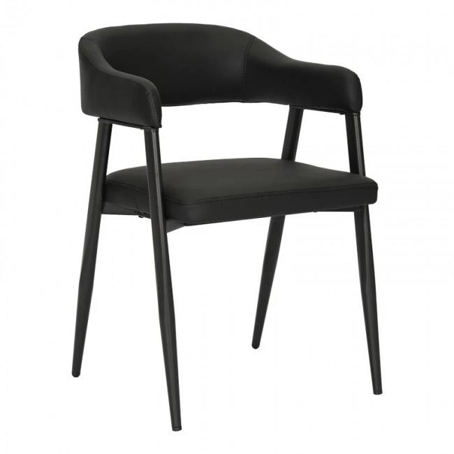 Armchair Sezan pakoworld pu in black color 56x55x78cm