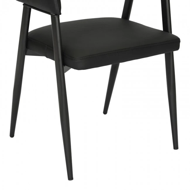 Armchair Sezan pakoworld pu in black color 56x55x78cm