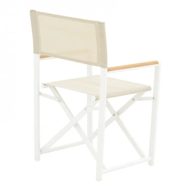 Director&#039;s chair Mabu pakoworld white aluminum 56x48x86cm