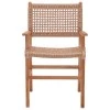 Sponze armchair pakoworld natural color teak wood skeleton and pe rope 54x60x86cm