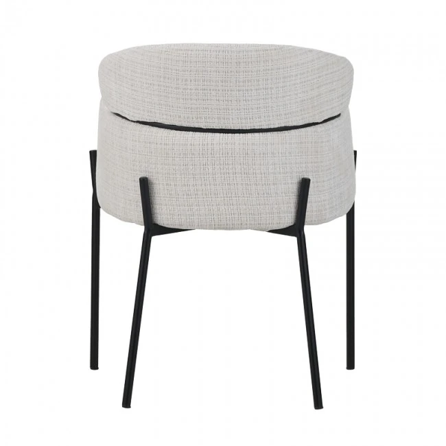 Tolerse Inart armchair beige fabric-leg black metal 58x57x80cm