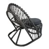 Armchair Tromso pakoworld pe rattan in black color and black pillow 80x85x98cm
