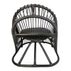 Armchair Tromso pakoworld pe rattan in black color and black pillow 80x85x98cm