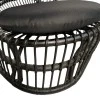 Armchair Tromso pakoworld pe rattan in black color and black pillow 80x85x98cm