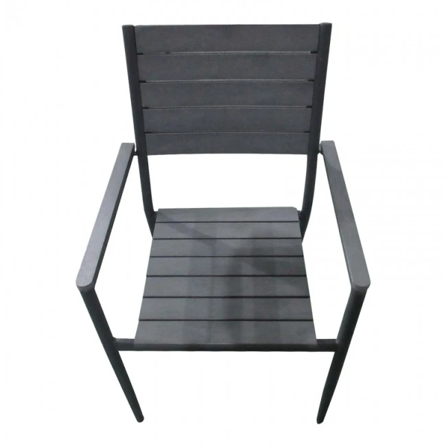 Armchair Uplift pakoworld aluminum anthracite- plywood gray 60x56.3x89cm