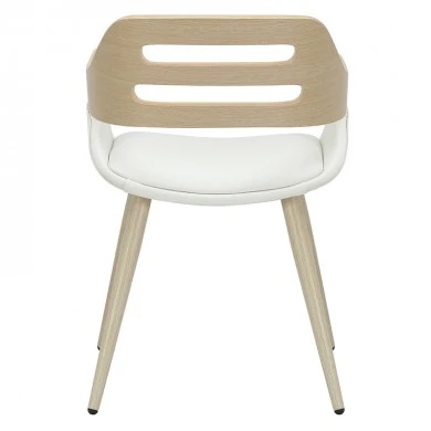 Armchair Valeria pakoworld PU white-leg natural