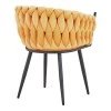 Vivian armchair pakoworld yellow velvet-leg black metal 61x55x80cm