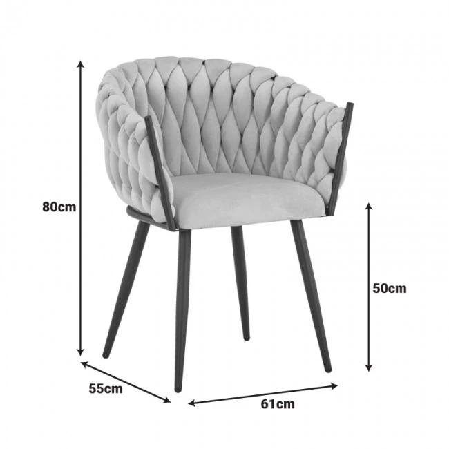 Vivian armchair pakoworld yellow velvet-leg black metal 61x55x80cm