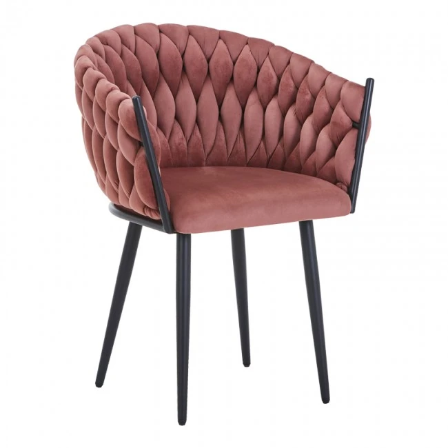 Πολυθρόνα Vivian pakoworld σάπιο μήλο βελούδο-πόδι μαύρο μέταλλο 61x55x80εκ