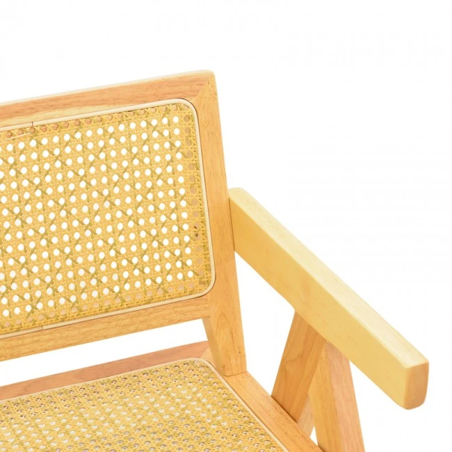 Winslow armchair pakoworld rubberwood-rattan in natural shade 51x54x80cm