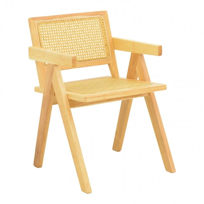 Winslow armchair pakoworld rubberwood-rattan in natural shade 51x54x80cm