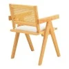 Winslow armchair pakoworld rubberwood in natural shade-whtie fabric 51x54x80cm
