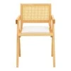 Winslow armchair pakoworld rubberwood in natural shade-whtie fabric 51x54x80cm