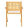 Winslow armchair pakoworld rubberwood in natural shade-whtie fabric 51x54x80cm
