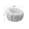 Armchair Yannick pakoworld white teddy fabric 92x92x60cm
