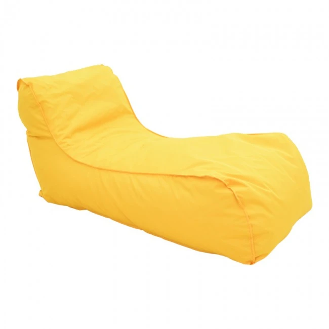 Bean bag lounger Lara Pakoworld waterproof in yellow color 60x150x40cm