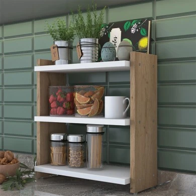 Wall shelf unit Anthia pakoworld walnut-white 43.5x15x45cm